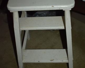 Antique Folding Wooden Step Stool