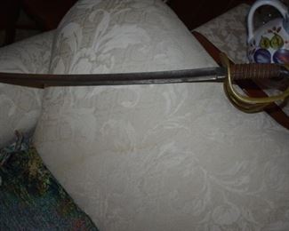 Antique Authentic Civil War Sword - the tip of the Blade is broken off. Many signings on this Sword.