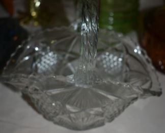 Antique Clear Glass Basket