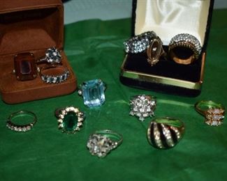 The pictures of Jewelry in this Estate represent just a sampling of the Hundreds of pieces of Quality Vintage Jewelry here. Many Sterling Pieces as well. Whatever you see here, there is MUCH MUCH MORE!!!!