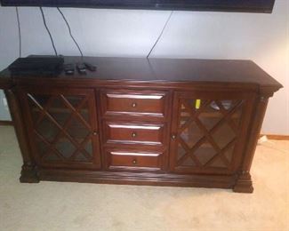 Wood TV Stand for large flat Screen TV