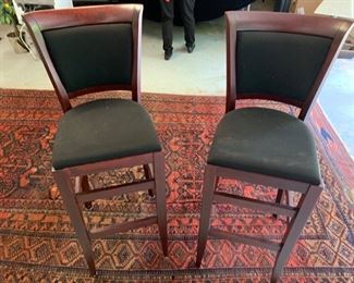 3. Pair of Black Upholstered Counter Stools (16" x 16" x 44") seat height 30"