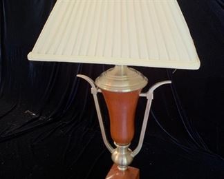 9. Ceramic and Beveled Chrome Table Lamp (33")