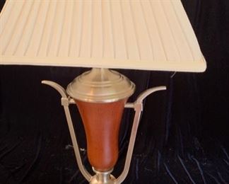 9. Ceramic and Beveled Chrome Table Lamp (33")