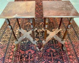 12. Pair of Mahogany Side Tables (15" x 15" x 28")
