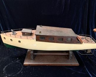 16. Vintage Model Boat (29")