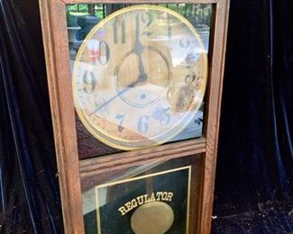 22. Regulator Antique Wall Clock William Gilmert Clock Co. (16" x 5" x 32")