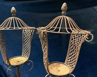 33. Pair of Metal Floor Candles Holders (62")