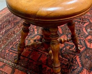 36. Ball and Claw Piano Stool (15" x 19")