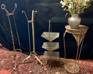 Collection of vintage plant stands