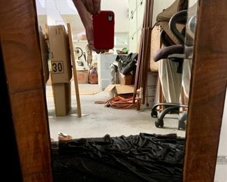 53. Vintage Wood Framed Beveled Mirror (25" x 18")