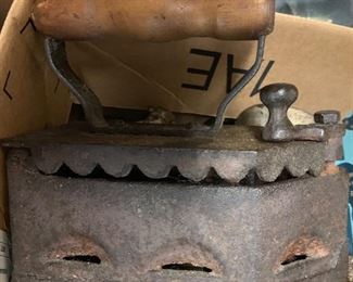 58. Antique Iron w/ Wood Handle