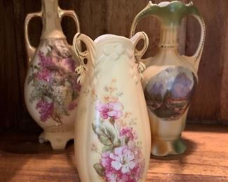 10. Porcelain Vase w/ Mountain Scene (9'')
11. Royal Wettina Footed Porcelain Vase (10'')
12. Rudolstadt Porcelain Bud Vase (7'')