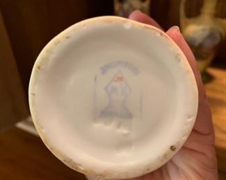 8. Porcelain Pitcher w/ Portrait of Girl (9'')
9. Rudelstadt Porcelain Vase w/ Gold Accent (10'')
