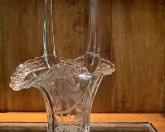 16. Cut Glass Basket (13'')