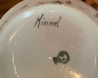 14. Kimmel Porcelain Vase w/ Iris & Gold Accent Vienna (10'')