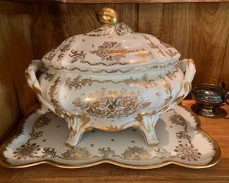 28. Handpainted Limoge Tray (17'' x 13.5'')
29. Handpainted Limoge Soup Tourine (14'' x 10'')