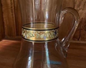 31. Hawkes Glass Pitcher w/ Gold Accent (18'')