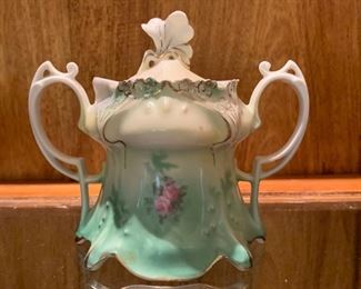 38. Rs. Prussia Porcelain Sugar Bowl (5.5'')