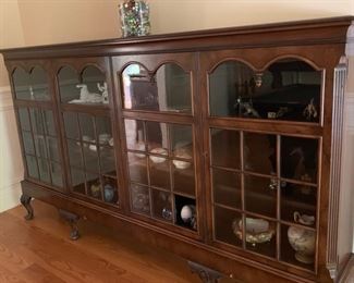 55. 4 Glass Antique Display Cabinet (92'' x 13'' x 51'')