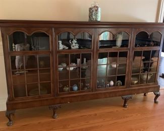 55. 4 Glass Antique Display Cabinet (92'' x 13'' x 51'')