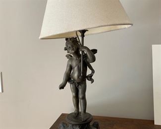 68. Metal Cherub Lamp