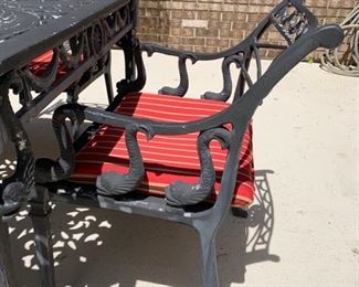 80. Wrought Iron Outdoor Dining Table w/ Fish Motif (70'' x 35'' x 29'')
81. 6 Wrought Iron Armchairs w/ Fish Motif (21'' x 22'' x 29'')
