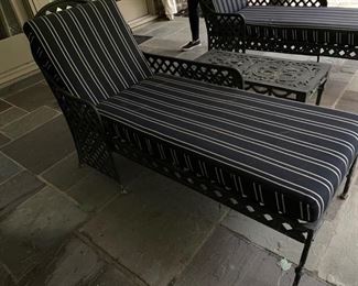 91. Pair of Wrought Iron Chaise Lounge (24'' x 56'' x 39'')