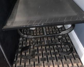 96. Stone Top End Table w/ Wrought Iron Base (22'' x 28'' x 19'')