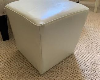 144. Small Ivory Ottoman (13'' x 13'' x 12'')