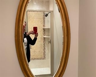 169. Oval Gold Leaf Beveled Mirror (24'' x 48'')