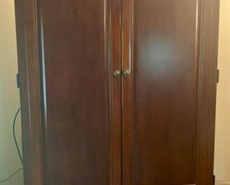 15. Stanley Dark Stained Maple Armoire (45" x 22" x 78")