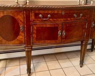 18. Seven Seas by Hooker Inlaid Sideboard w/ Rope Edge Detail, 3 Door & 1 Drawer (76" x 21" x 39")