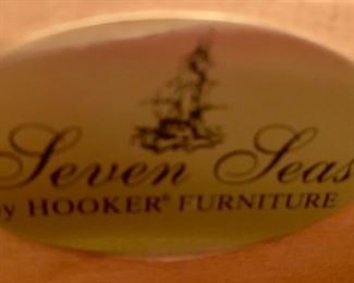 18. Seven Seas by Hooker Inlaid Sideboard w/ Rope Edge Detail, 3 Door & 1 Drawer (76" x 21" x 39")