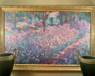 20. Gilt Framed Textured Monet Print (53" x 35")