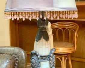 56. 34" Painted Metal Lamp