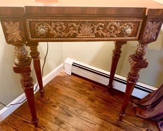 61.Gold Leaf Console Table w/ Single Drawer (32" x 18" x 36")