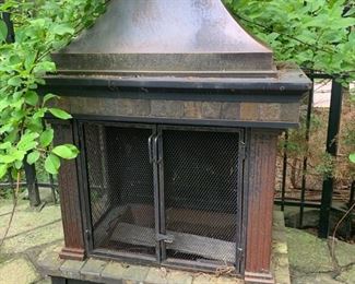 91. Tile & Copper Outdoor Fireplace (36" x 24" x 58")