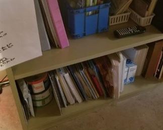 Bookcase and office supplies