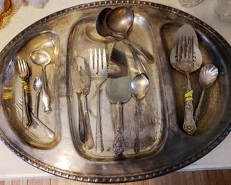 Sterling Silver tray and serving items