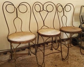 Vintage Ice Cream Parlor chairs.