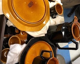 Vintage Ironstone Octagon Amber Dinnerware!! Over 75 pieces!  $275