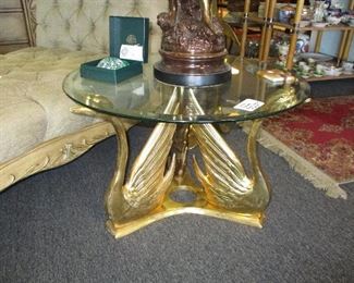 Solid brass end table