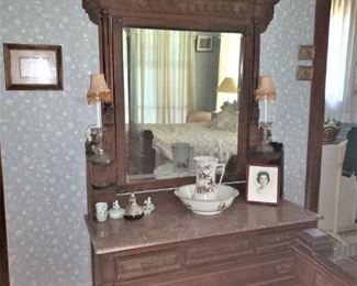 Walnut Mirrored Dresser