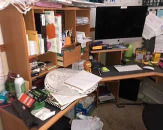 Computer desk, office misc.