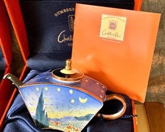 Charolotte DiVito numbered addition enameled copper miniature tea pots
