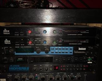 DBX160X compressors, Lexicon PCM90 reverb (needs repair)