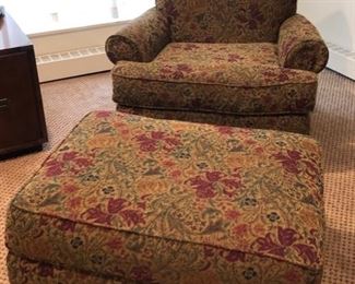 Upholstered chair & ottoman