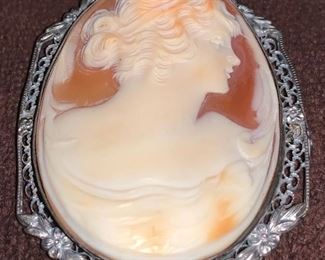 LARGE STERLING CAMEO $65