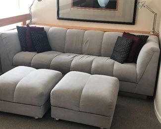 Couch with ottomans (2)